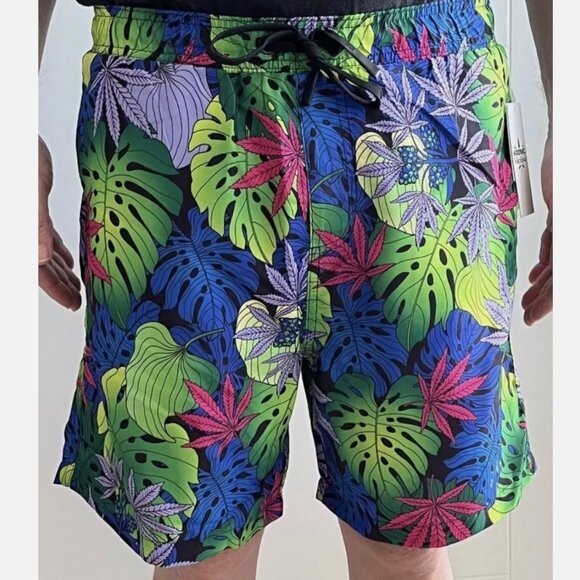KRONIC PRINTS Men's Weed Pot Surfing Swim Board Shorts Trunks Size Small NWoT - Picture 3 of 6